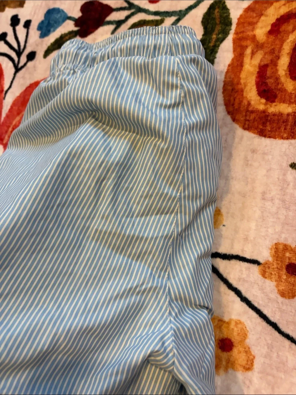 Ford Light Blue and White Pinstripe Athletic Shorts